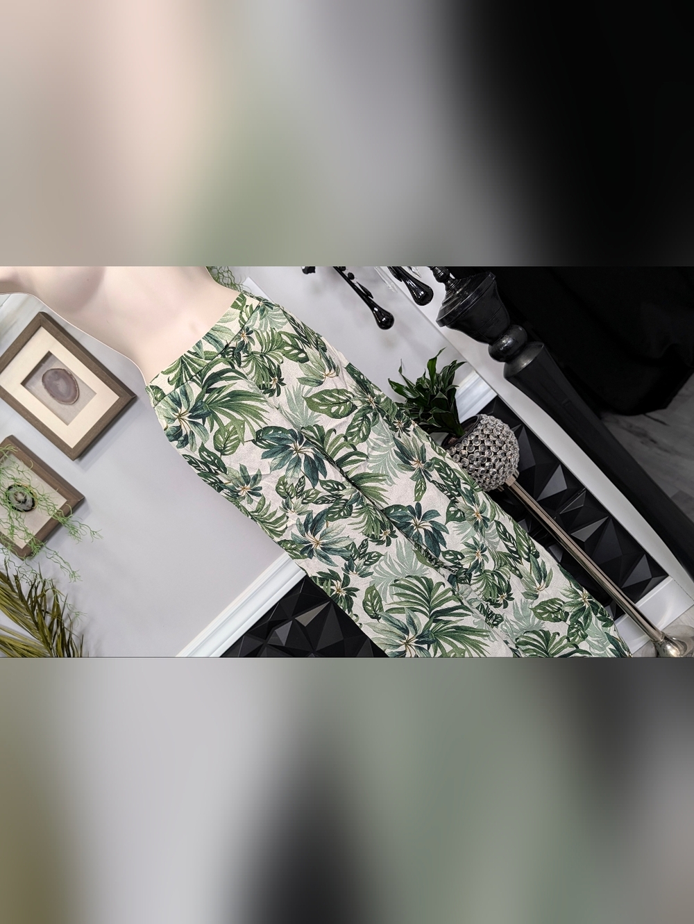 Hallhuber Tropical Floral Flowy Wide Leg Pants sz6